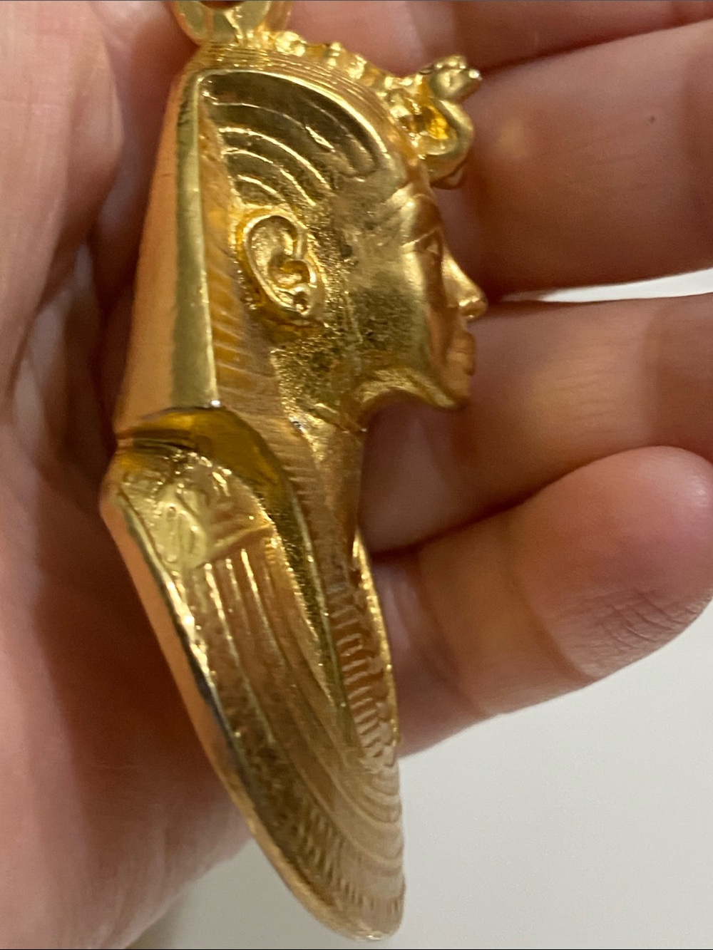 VTG Gold Egyptian Pharaoh Pendant Necklace - Picture 9 of 10